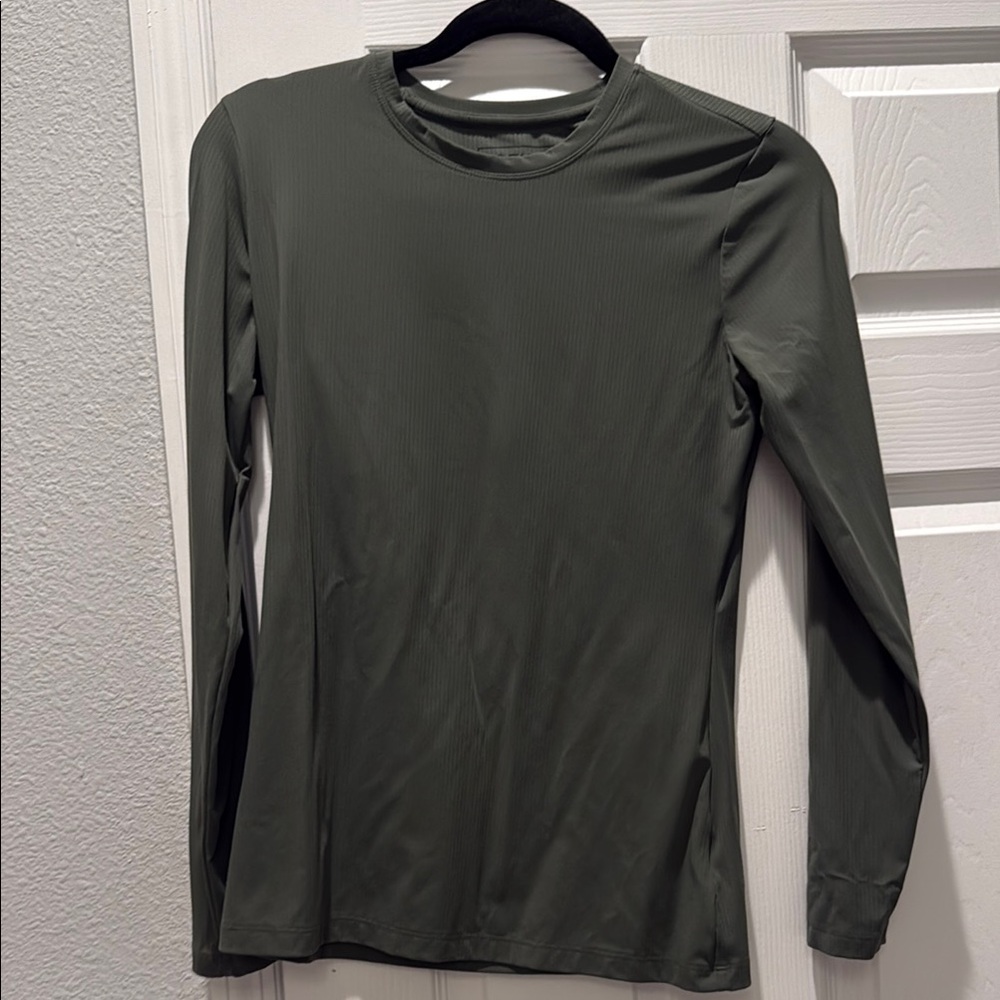 FIGS Olive Green Long Sleeve Women's Rivbed Underscrub Top